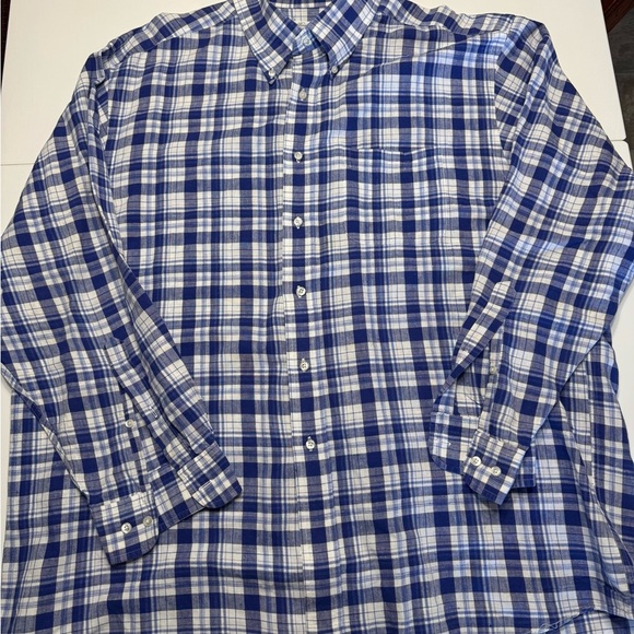 Brooks Brothers Men’s XL Plaid Blue and White Men's Shirt - Picture 2 of 3